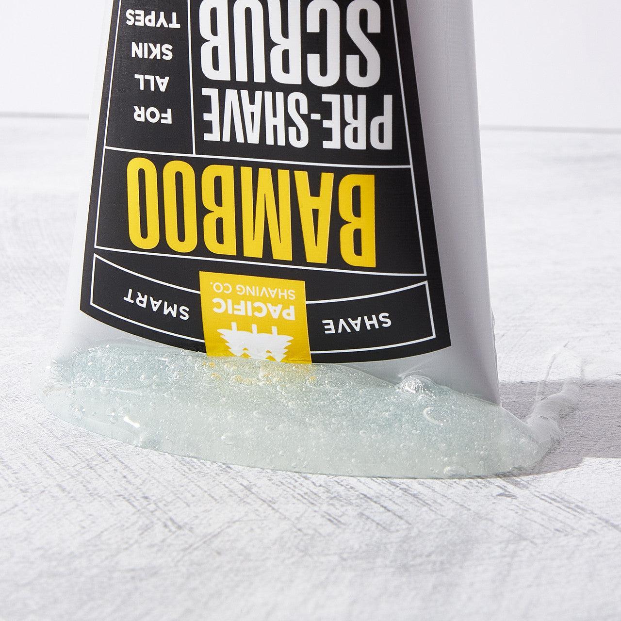 Bamboo Pre-Shave Scrub by Pacific Shaving Company. Exceptionally clean skin prepares your face for an exceptionally smooth shave. Now, with our Bamboo Pre-Shave Scrub, you can remove dead skin cells, clean, and moisturize in one simple step. Gentle enough to use every day, its unique blend of safe and natural ingredients - including bamboo, willow bark, and aloe - is ideal for all skin types.