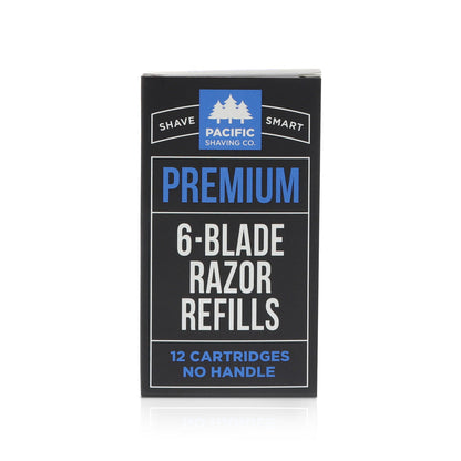 Premium 6-Blade Razor Refills (12 Cartridges; No Handle)