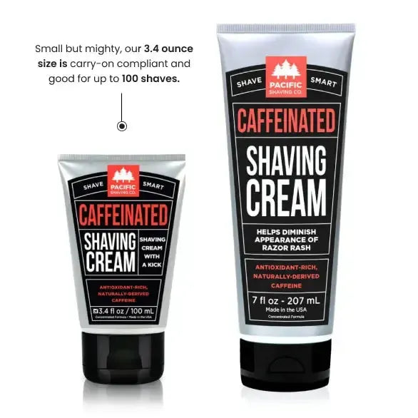 caffeinated shaving cream with selling points