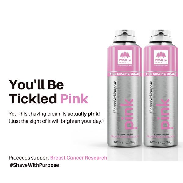 (2-PK) PINK SHAVING CREAM | BREAST CANCER RESEARCH-Pacific Shaving Company