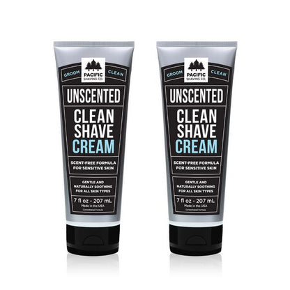 Clean (Unscented) Shave Cream (7oz)-Pacific Shaving Company