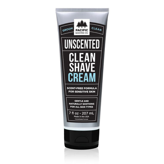 Clean (Unscented) Shave Cream (7oz)-Pacific Shaving Company