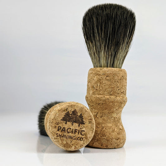 Limited Edition, Antimicrobial, Synthetic Badger Hair Shaving Brush - with Cork Handle