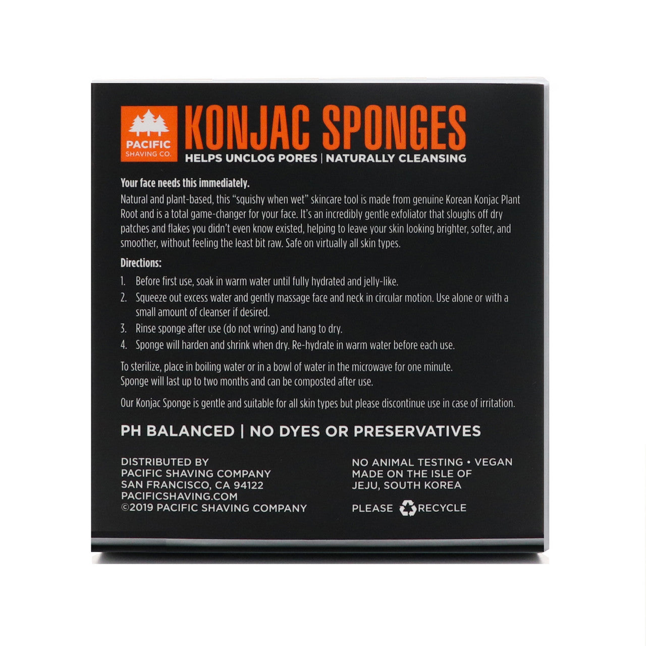 Konjac Sponge 2pk, by Pacific Shaving Company