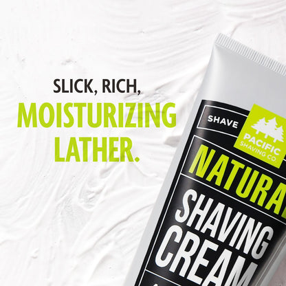 Natural Shaving Cream by Pacific Shaving Company. With natural and certified organic ingredients, our unique, low-lather formula is about to become your skin's best friend.