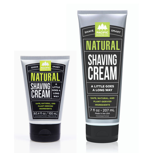 Natural Shaving Cream by Pacific Shaving Company. With natural and certified organic ingredients, our unique, low-lather formula is about to become your skin's best friend.