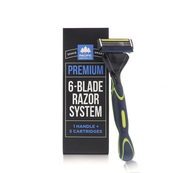 Premium 6-Blade Razor System (1 Handle; 5 Cartridges) - The Best in ...